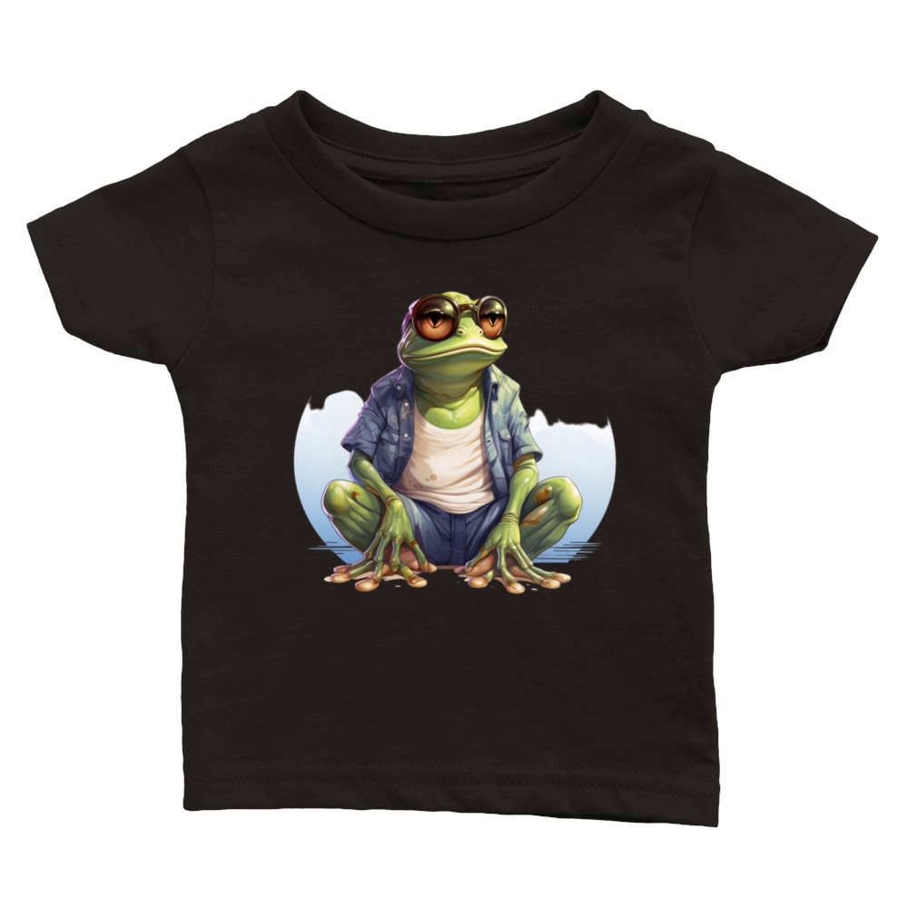 Cool Frog Frogs Funny Animals Classic Baby Crewneck T-shirt