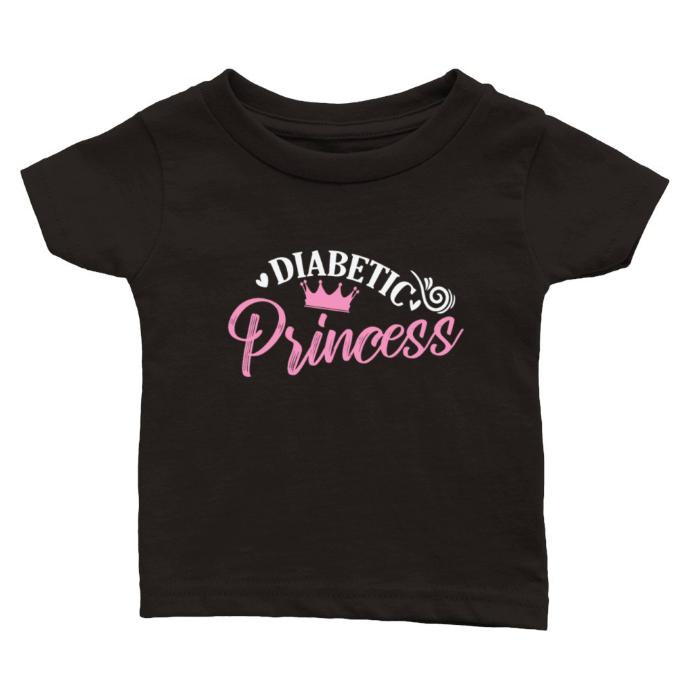 Diabetic Princess Daughter Girl Classic Baby Crewneck T-shirt
