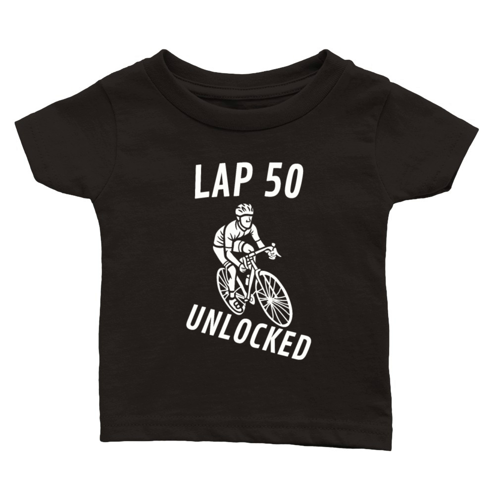 Lap 50 Unlocked Shirt Funny Cyclist Bike Classic Baby Crewneck T-shirt