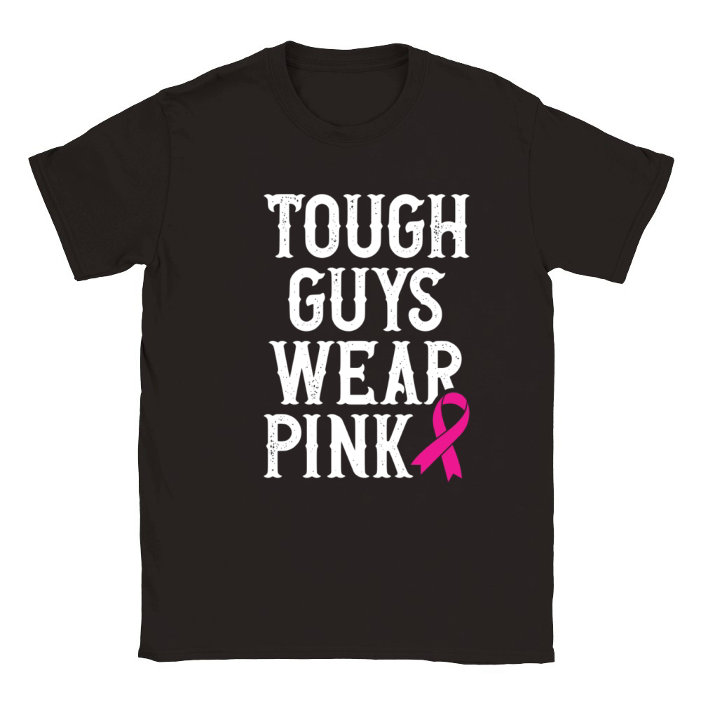 Tough Guys Wear Pink Ribbon Breast Cancer Classic Kids Crewneck T-shirt