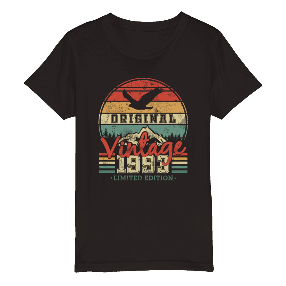 Vintage 1993 Birthday Gift Organic Kids Crewneck T-shirt