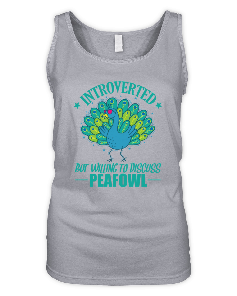 Introverted but willing to Discuss Peafowl Organic Women's Tank Top