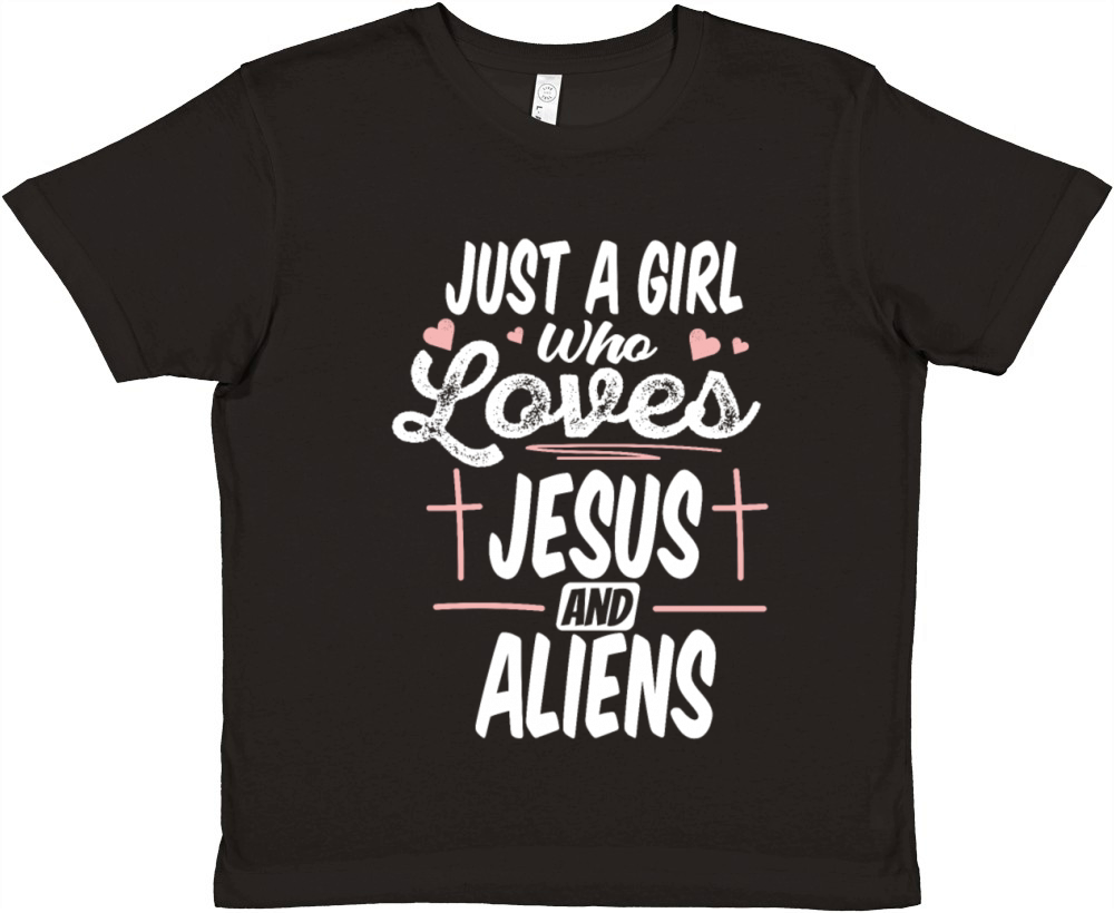 Christian Christianity Humor Alien Jesus Premium Kids Crewneck T-shirt