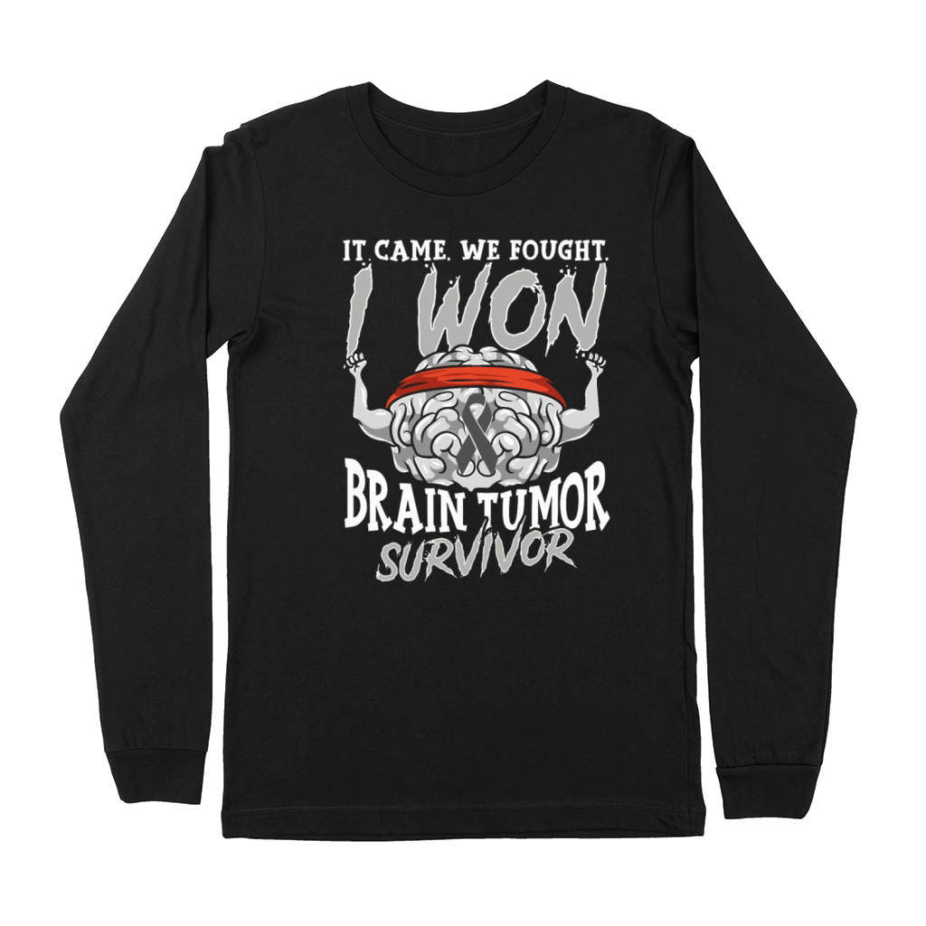It Came We Fought I Won Brain Tumor Survivor Premium Long Sleeve