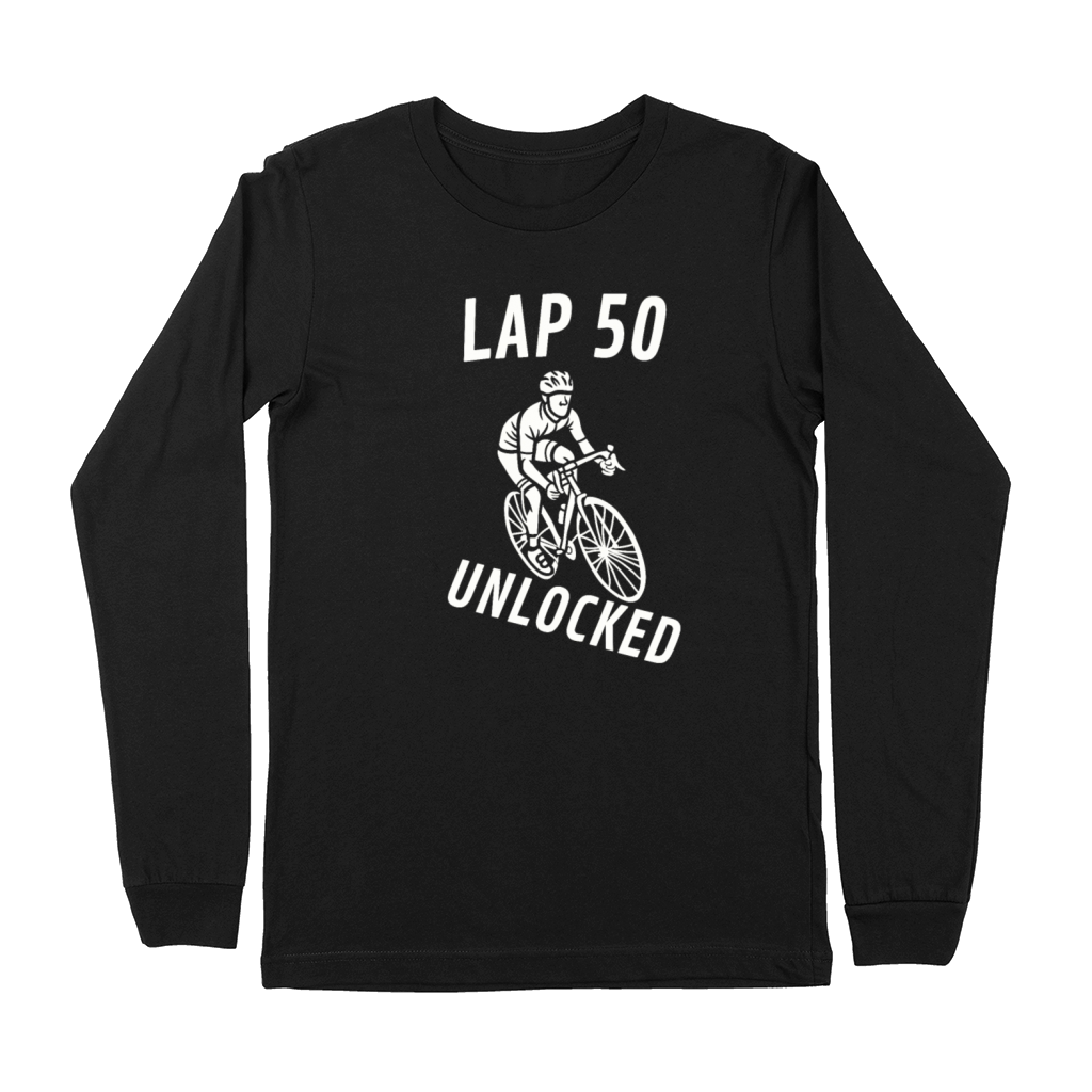 Lap 50 Unlocked Shirt Funny Cyclist Bike Premium Long Sleeve
