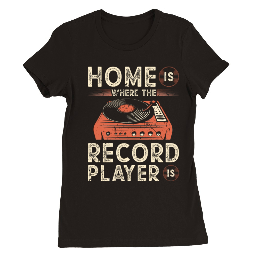 Vinyl Record Player Vinyl Records Premium Womens Crewneck T-shirt