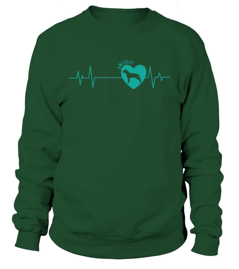 Heartbeat Line Amstaff Staffordshire Terrier Sweatshirt Unisex