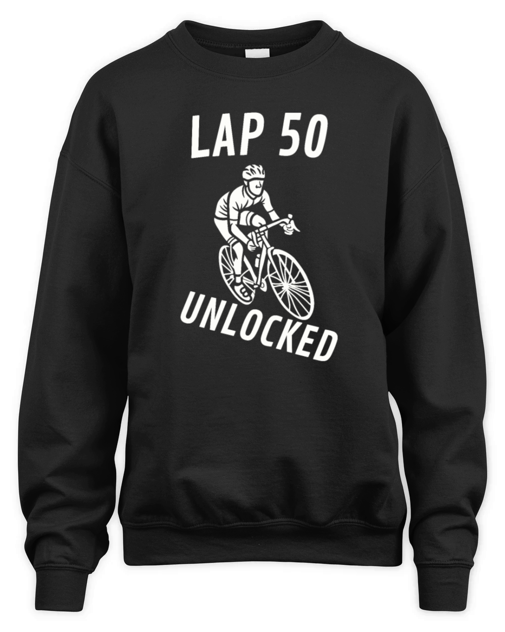 Lap 50 Unlocked Shirt Funny Cyclist Bike Unisex Premium Crewneck Sweatshirt