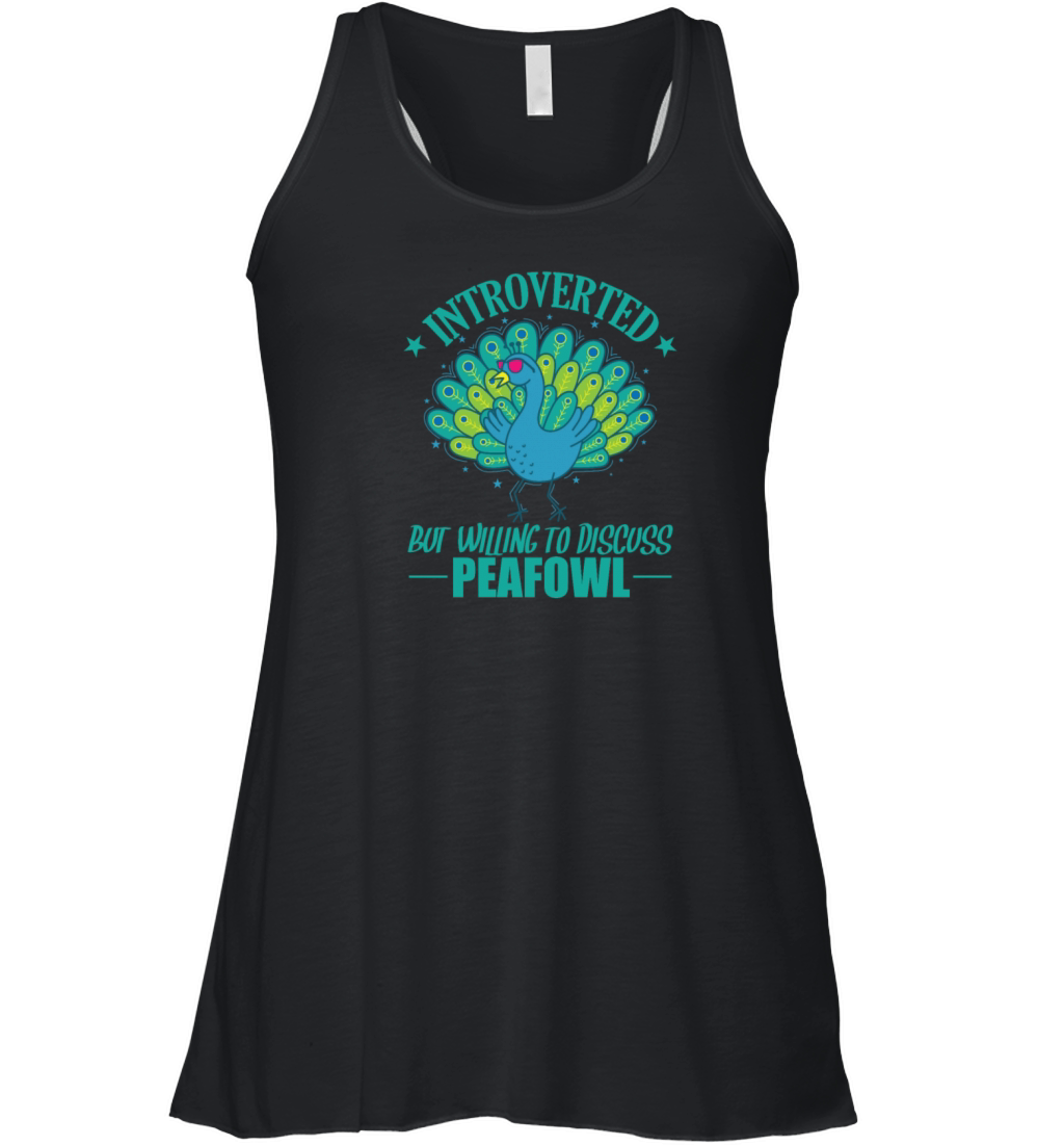 Introverted but willing to Discuss Peafowl Women's Flowy Tank Top