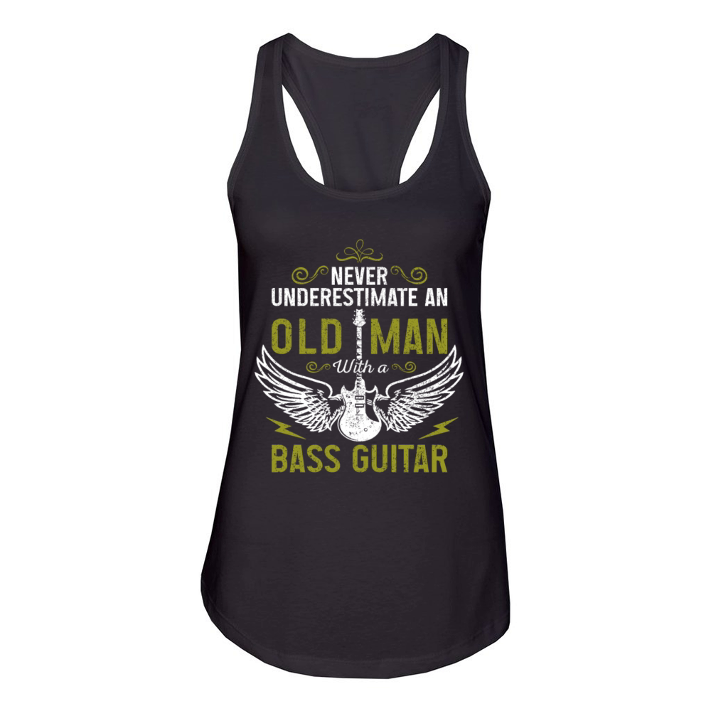 Bass Guitar Player Bassist Funny Gift Women's Racerback Tank