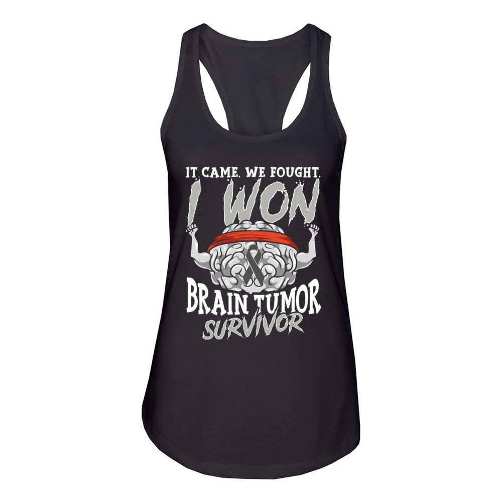 It Came We Fought I Won Brain Tumor Survivor Women's Racerback Tank