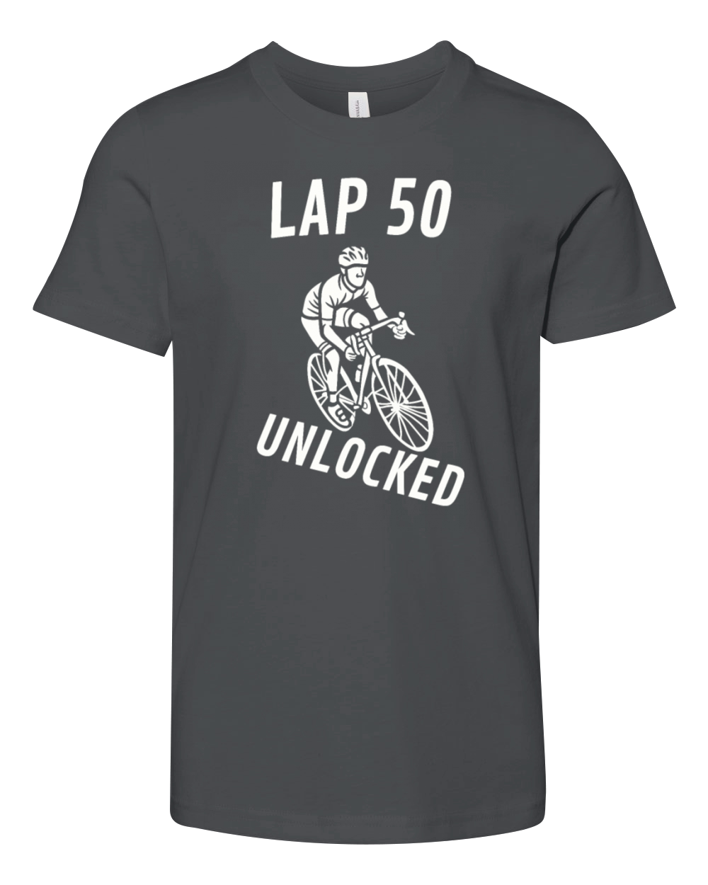 Lap 50 Unlocked Shirt Funny Cyclist Bike Youth Unisex Jersey Tee