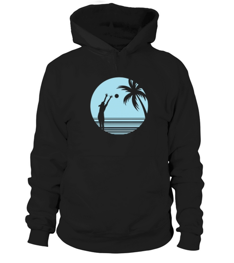 Beachvolleyball on Sand under Palm Trees Hoodie Unisex