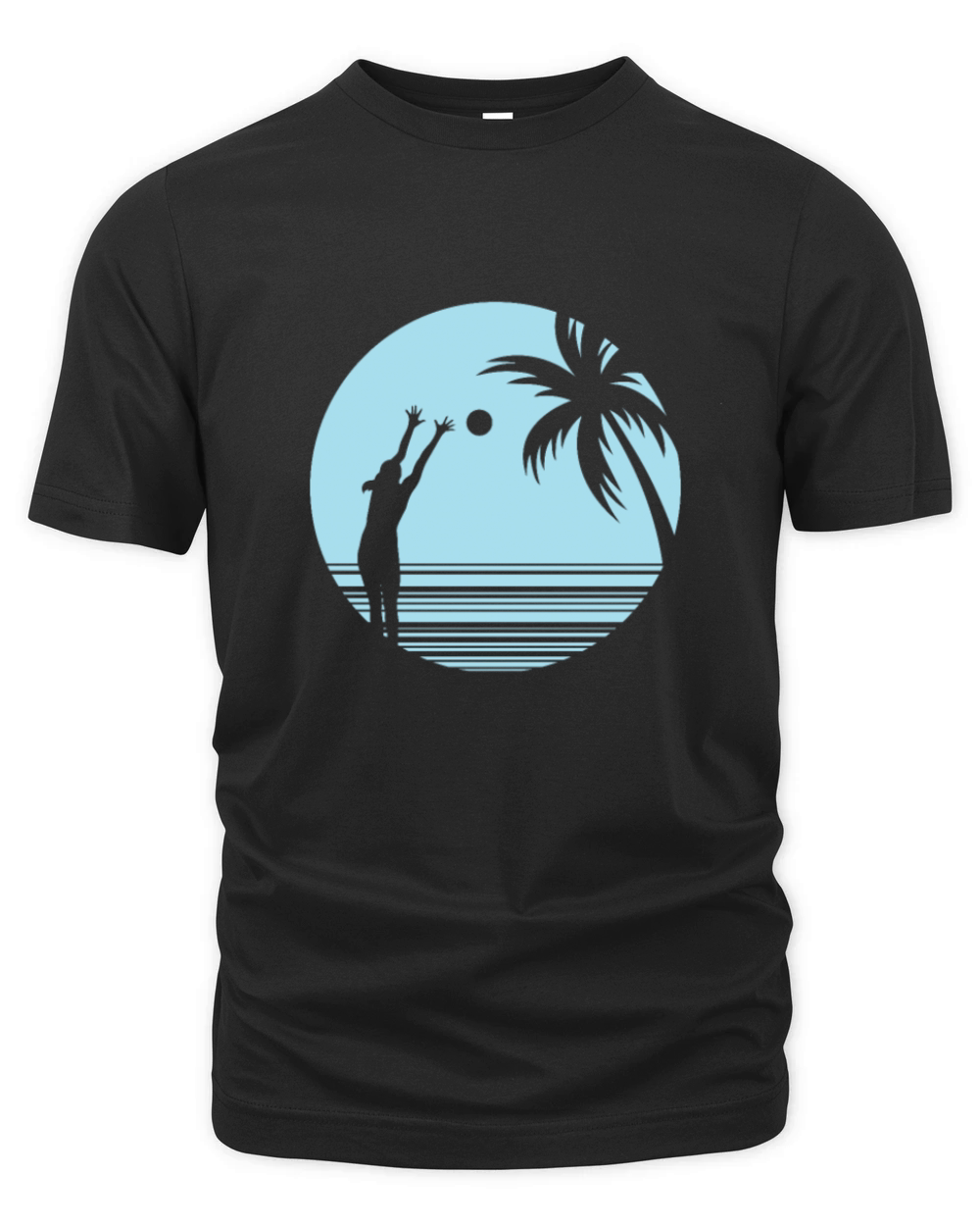Beachvolleyball on Sand under Palm Trees Organic Unisex T-shirt