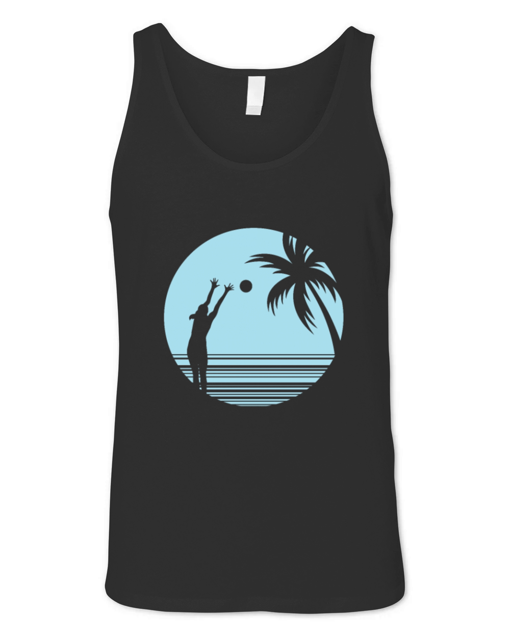 Beachvolleyball on Sand under Palm Trees Unisex Jersey Tank