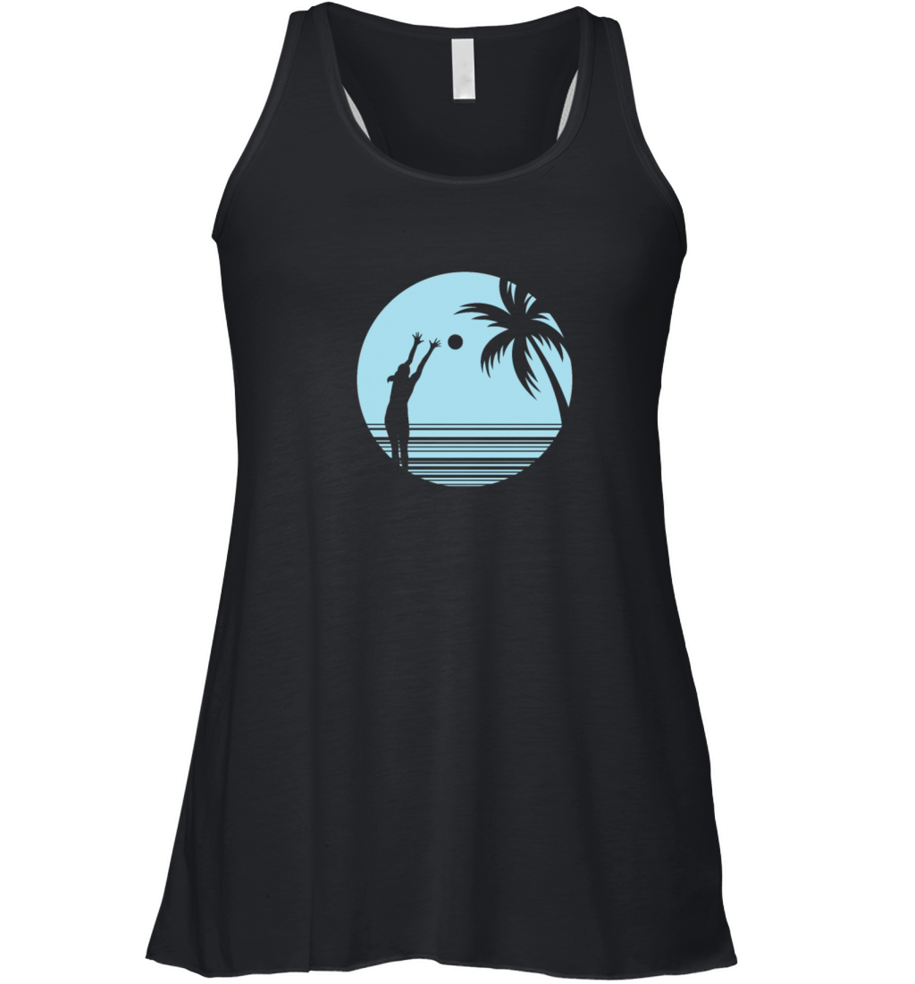 Beachvolleyball on Sand under Palm Trees Women's Flowy Tank Top