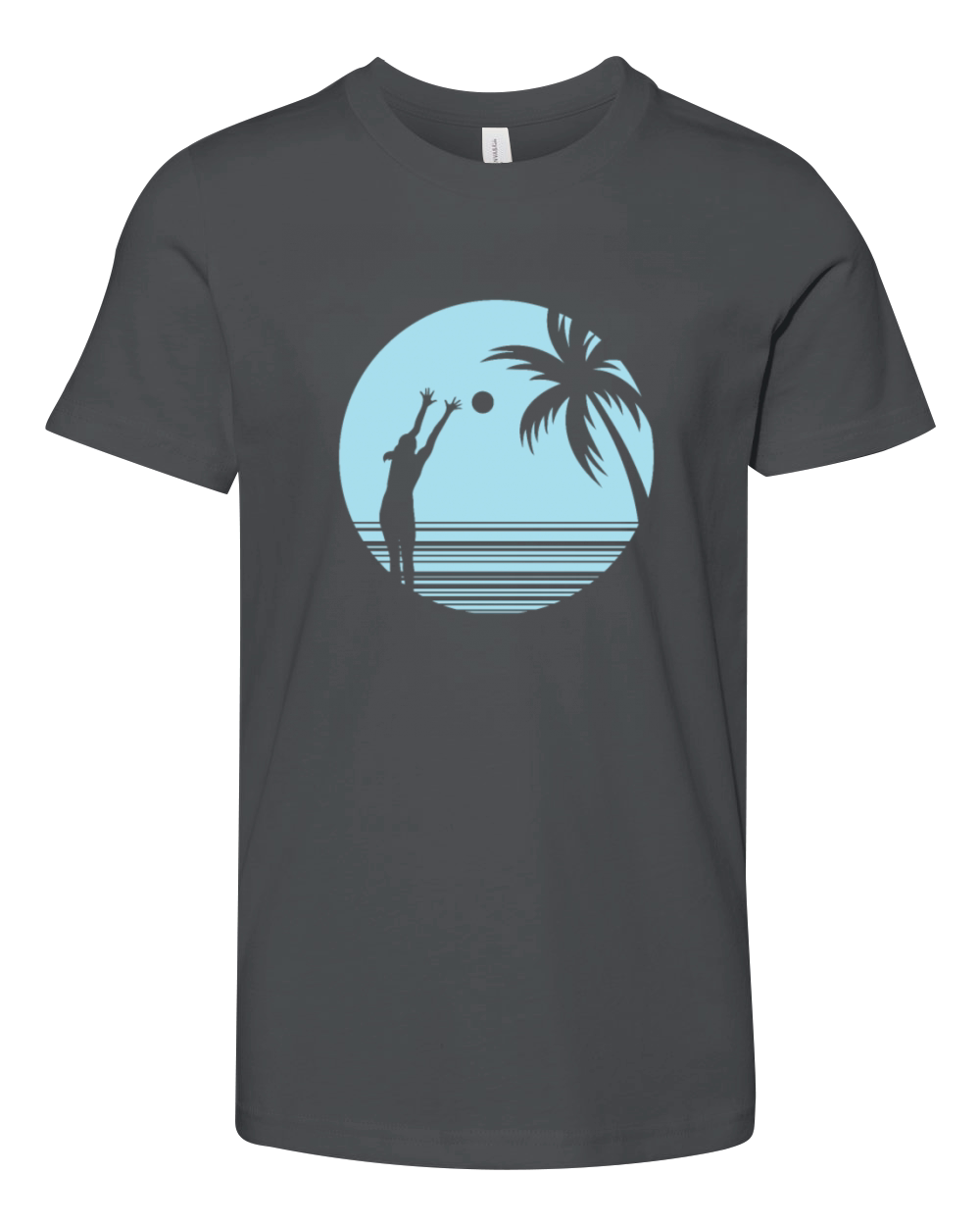 Beachvolleyball on Sand under Palm Trees Youth Unisex Jersey Tee
