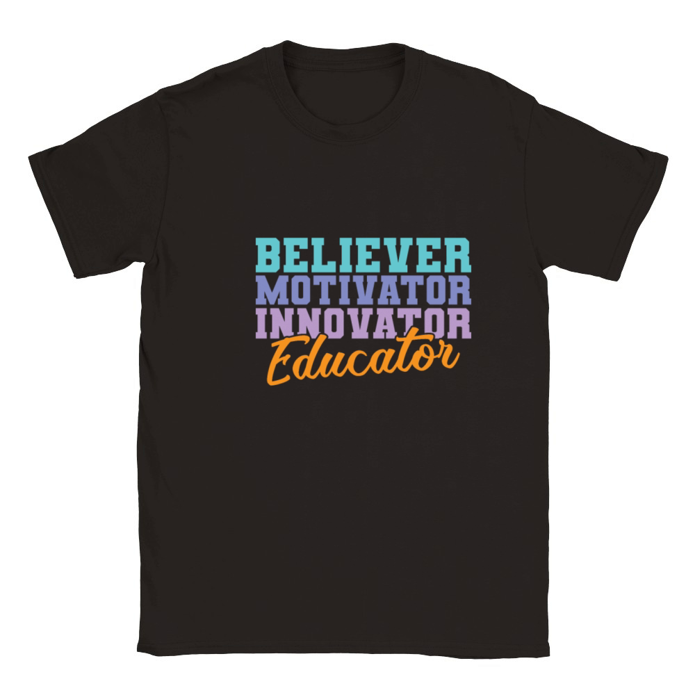 Believer Motivator Innovator Educator Teacher Classic Kids Crewneck T-shirt