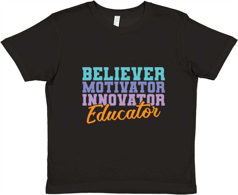 Believer Motivator Innovator Educator Teacher Premium Kids Crewneck T-shirt