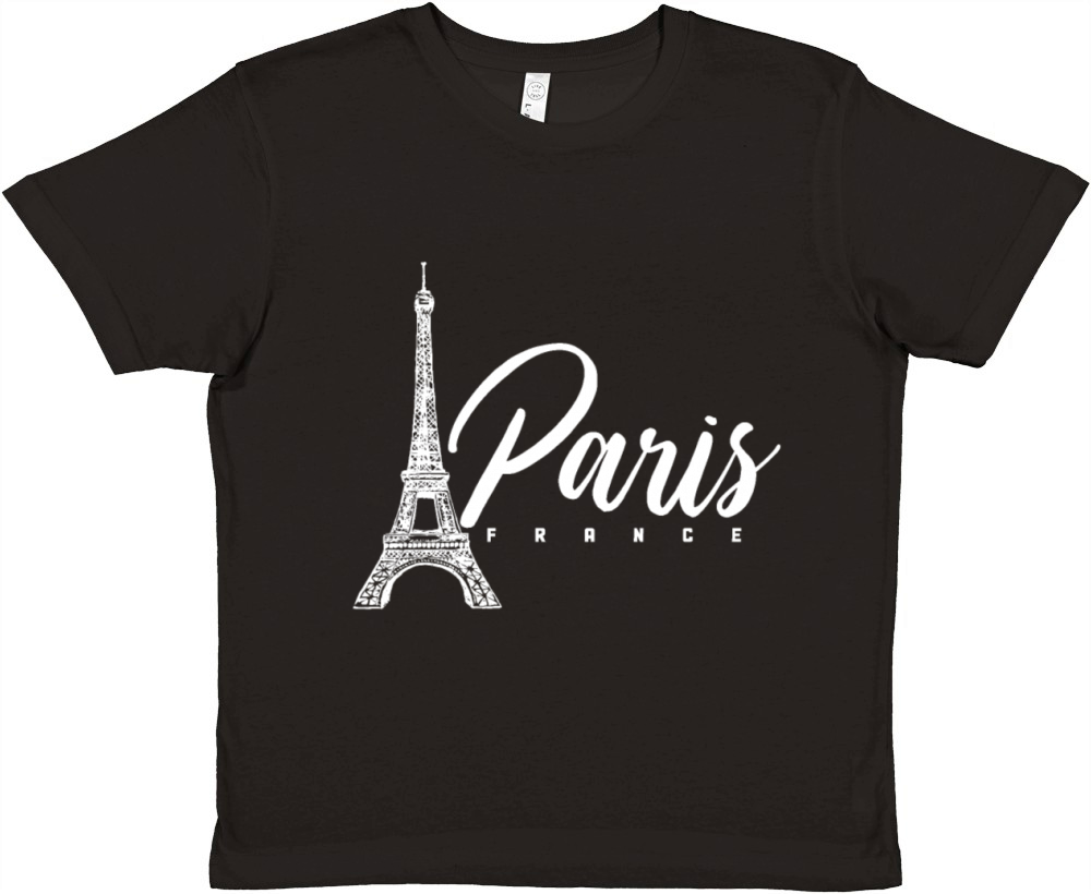 Paris France Eiffel Tower Souvenir Premium Kids Crewneck T-shirt
