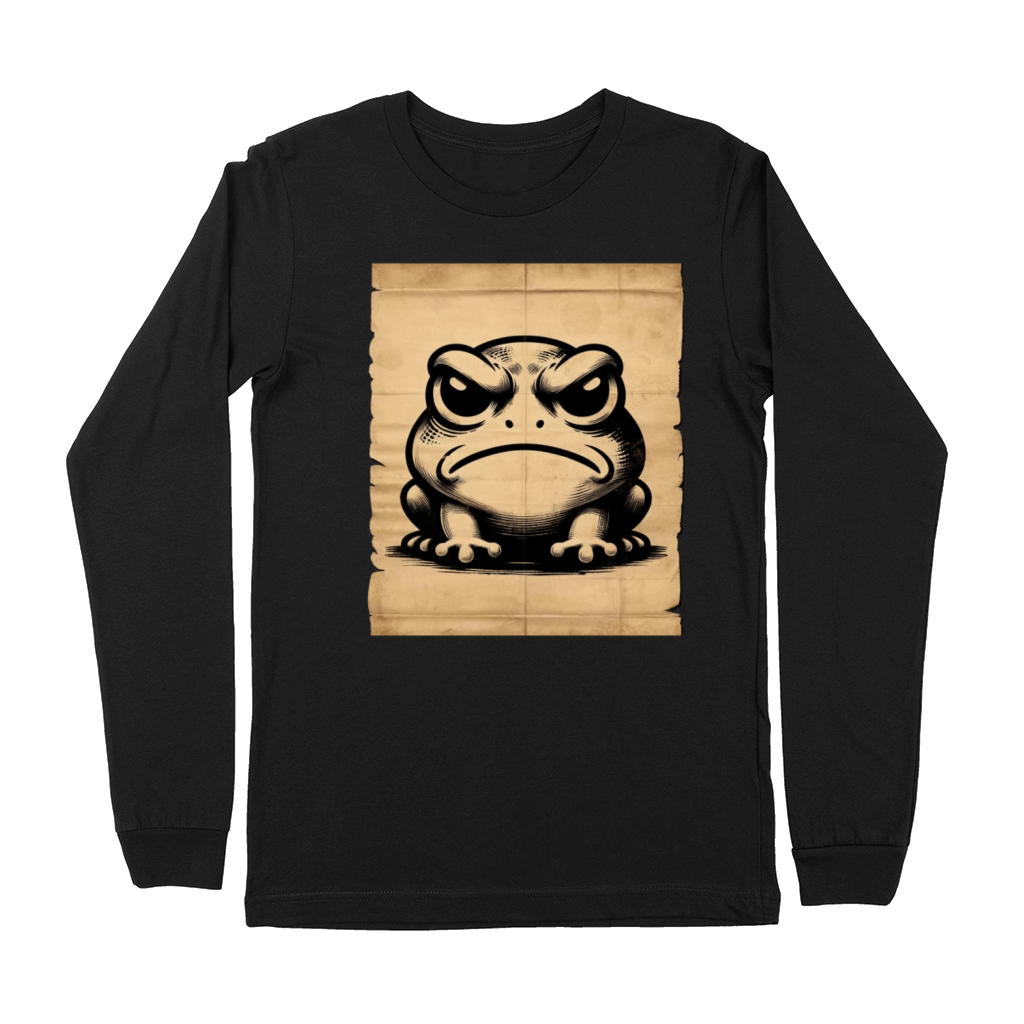 Classic Grumpy Frog Scenery Papyrus Scroll Premium Long Sleeve