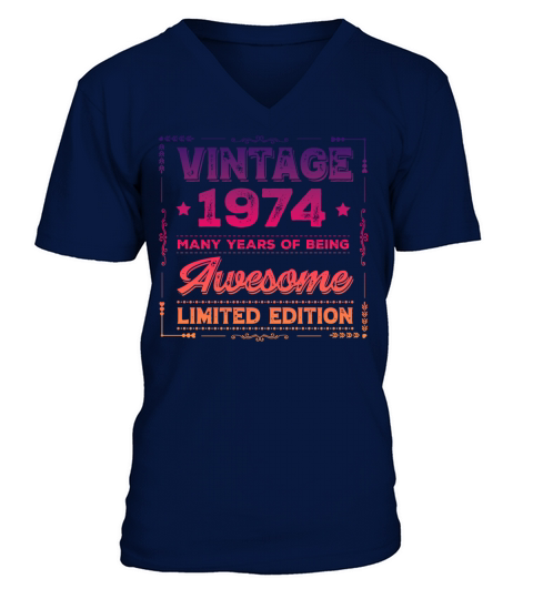 1974 Birthday V-Neck T-shirt