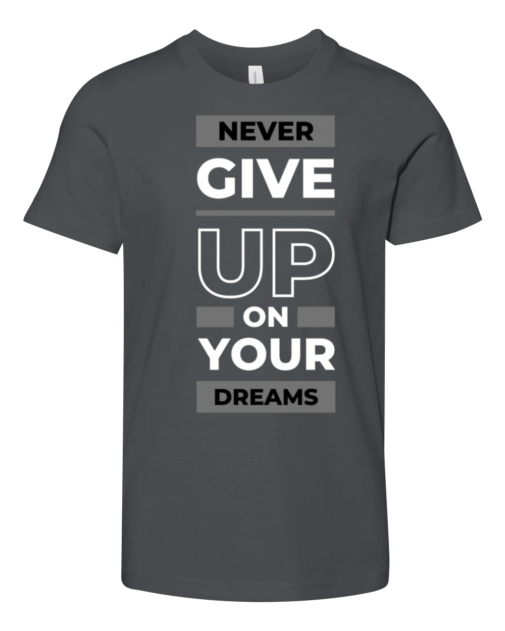 Never give up on your dreams Youth Unisex Jersey Tee