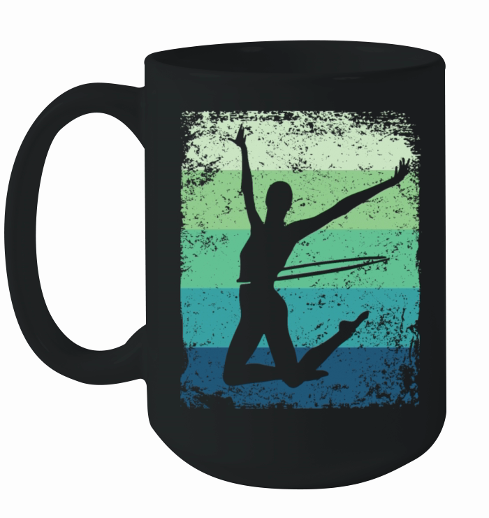 Gymnast Hoop Retro Rhythmic Gymnastics Ceramic Mug