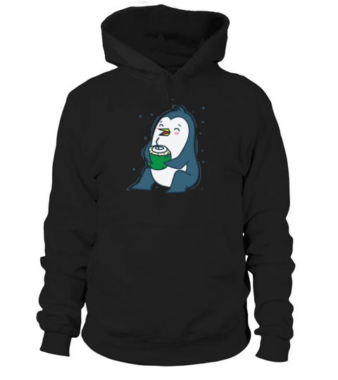 Penguin drinking a Coconut Antarctica Hoodie Unisex