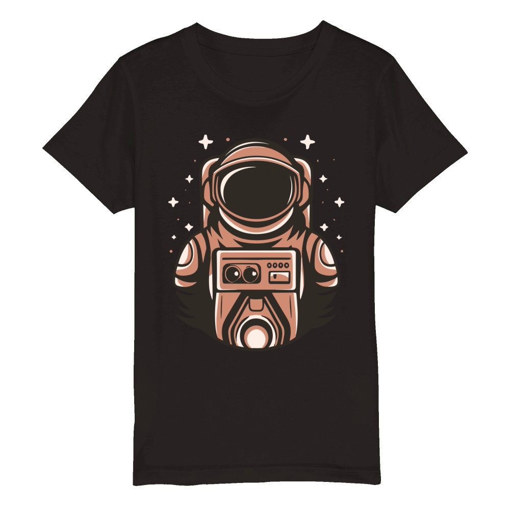 Astronaut Vector Art Design 3 Colors Organic Kids Crewneck T-shirt