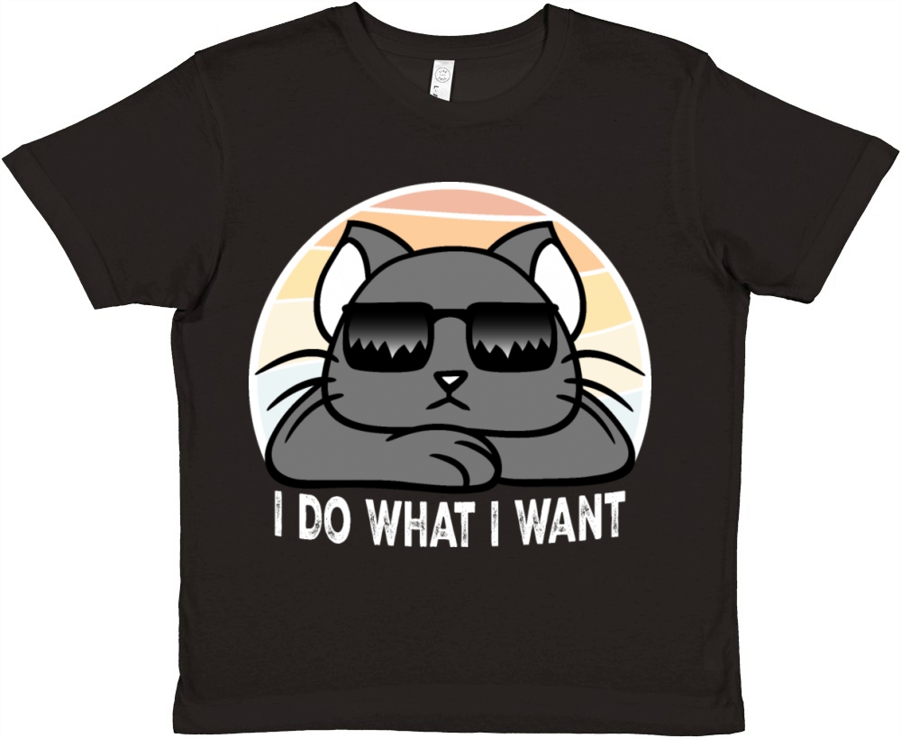 I Do What I Want Funny Cool Sunglasses Cat Pet Premium Kids Crewneck T-shirt