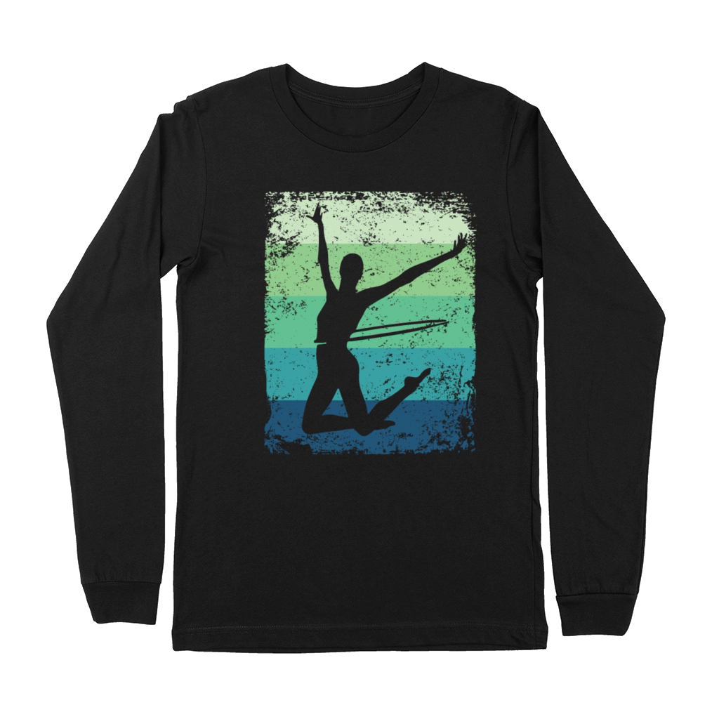 Gymnast Hoop Retro Rhythmic Gymnastics Premium Long Sleeve