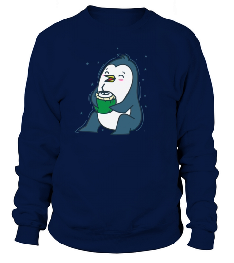 Penguin drinking a Coconut Antarctica Sweatshirt Unisex