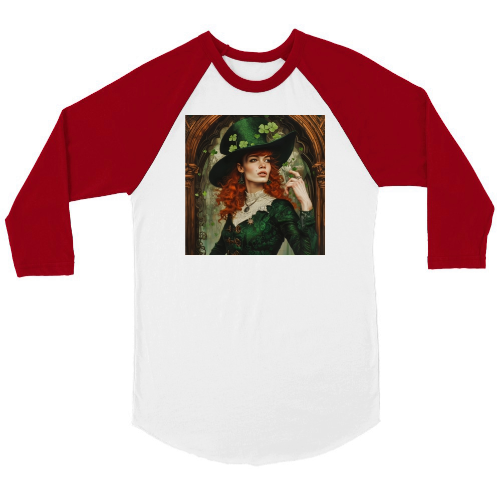 Saint Patrick’s Day Goth Woman Unisex ¾ sleeve Raglan T-shirt