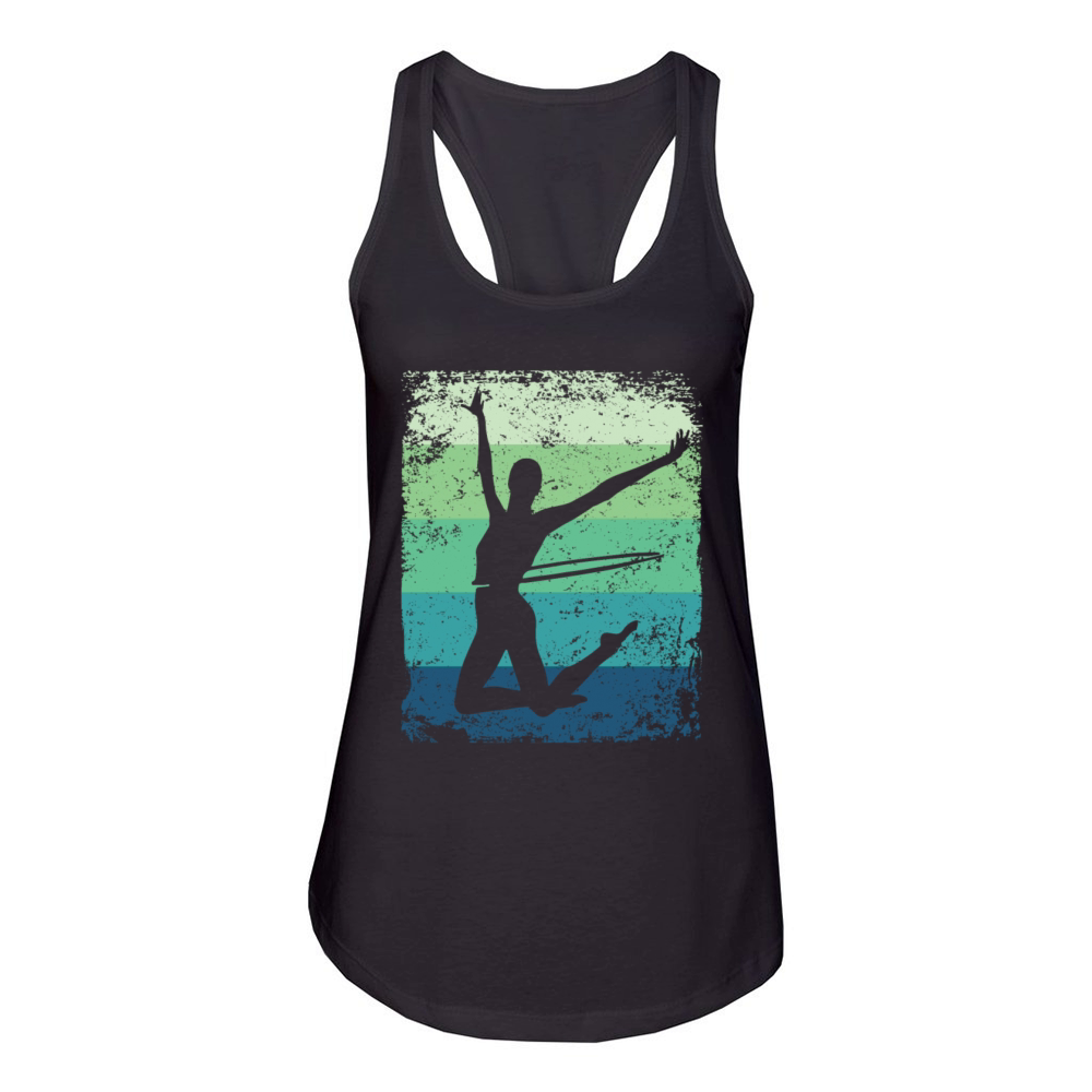 Gymnast Hoop Retro Rhythmic Gymnastics Women's Racerback Tank
