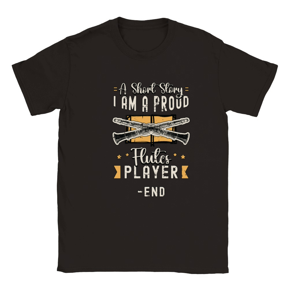 Flutes Player A Short Story I Am A Proud Flutist Classic Kids Crewneck T-shirt
