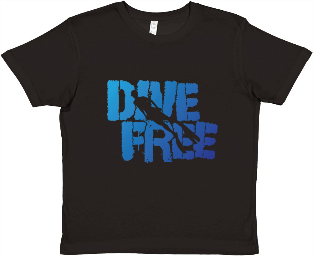 Apnoea Dive Free with One Breath Premium Kids Crewneck T-shirt