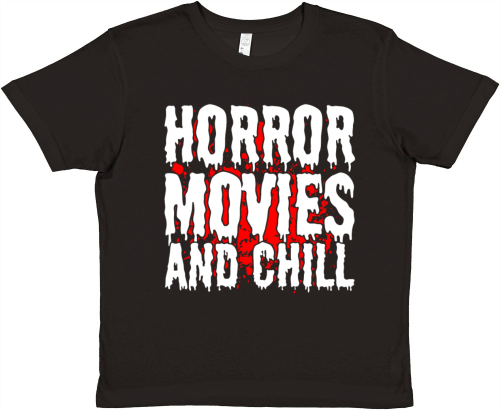 Horror Movies And Chill Horror Fan Premium Kids Crewneck T-shirt