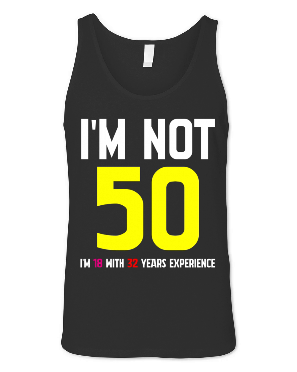 Im Not 50 Im 18 With 32 Years Experience Funny Unisex Jersey Tank
