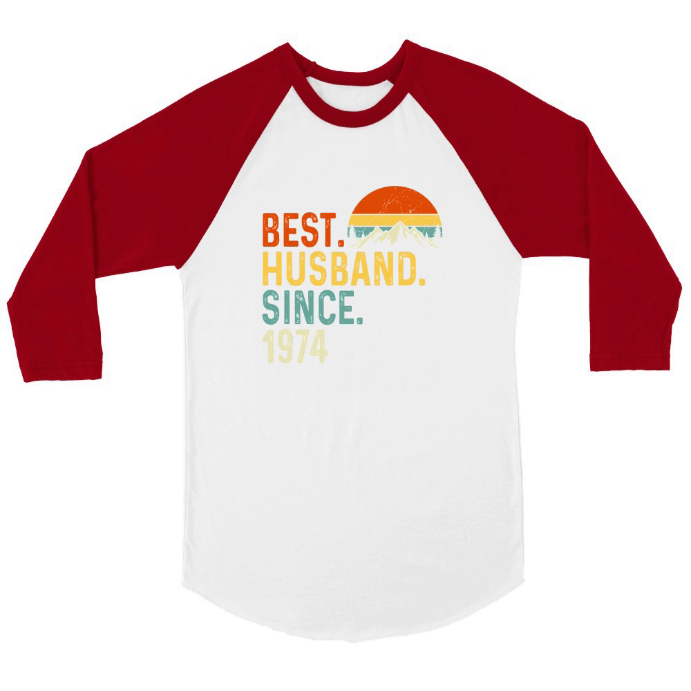 Best Husband Since 1974 Unisex ¾ sleeve Raglan T-shirt