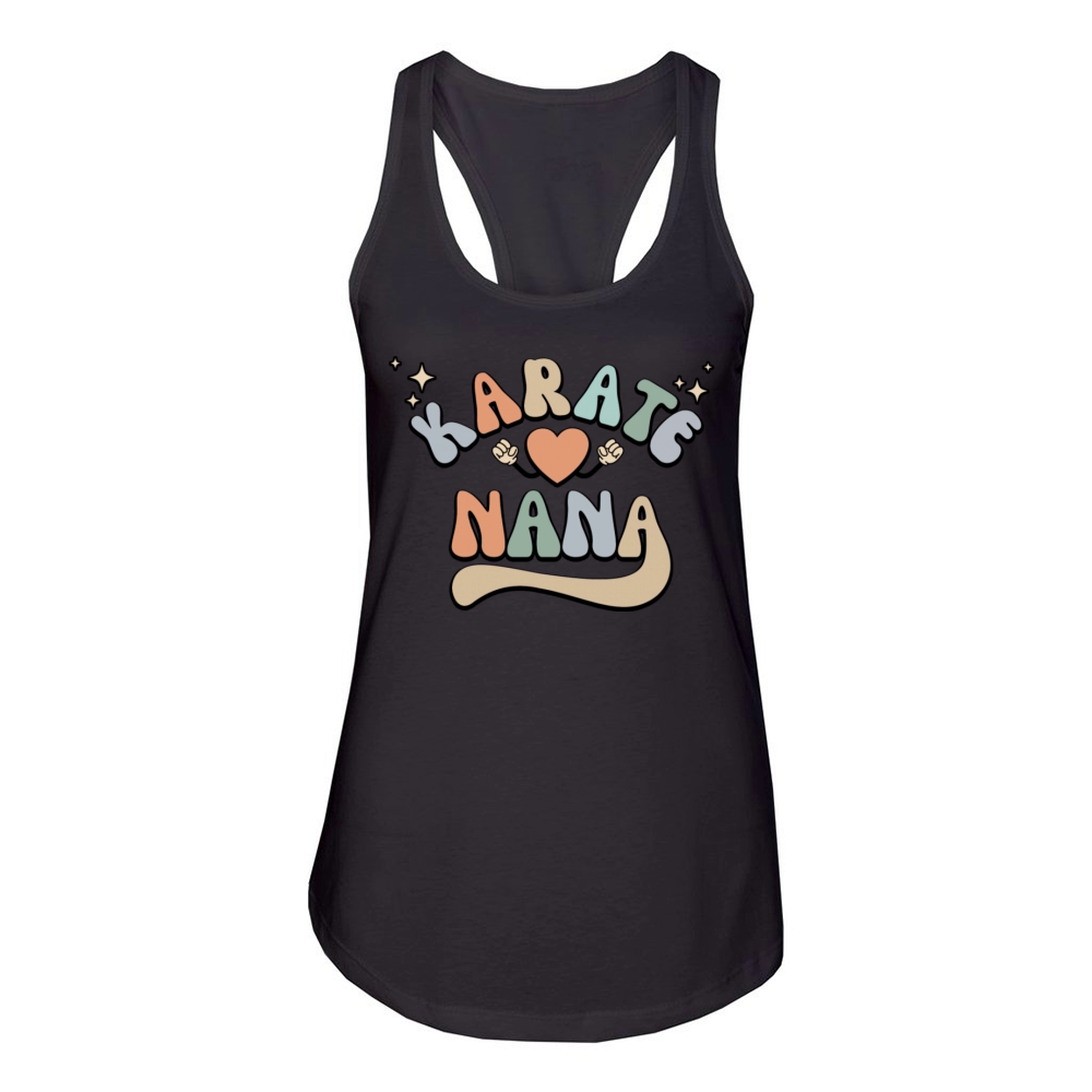 Retro Karate Nana Mothers Day Women's Racerback Tank