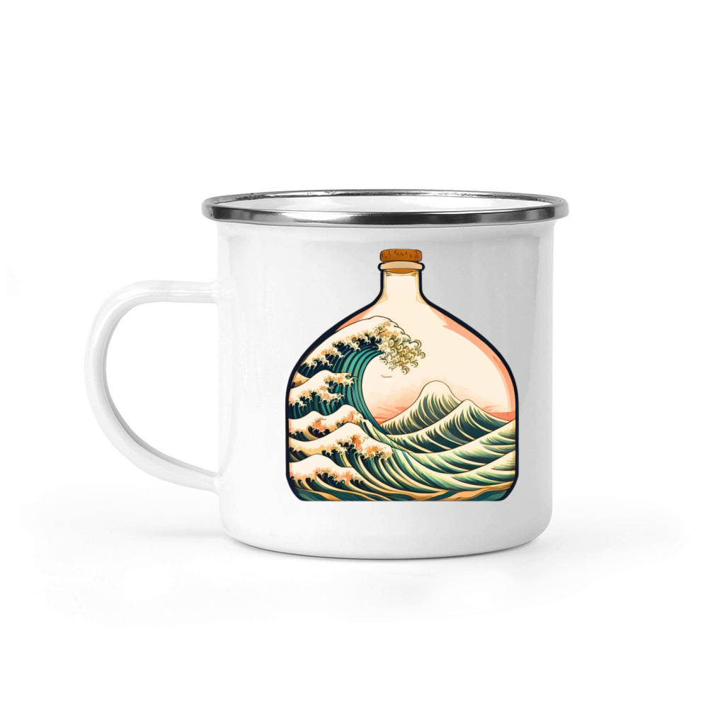 The Great Wave off Kanagawa in bottle Camping Mug