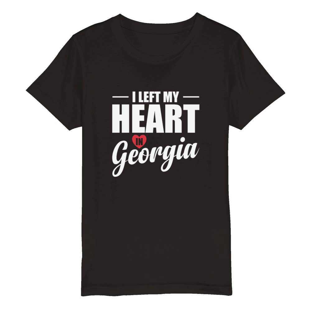 Georgia I Left my Heart in Georgia USA America Organic Kids Crewneck T-shirt