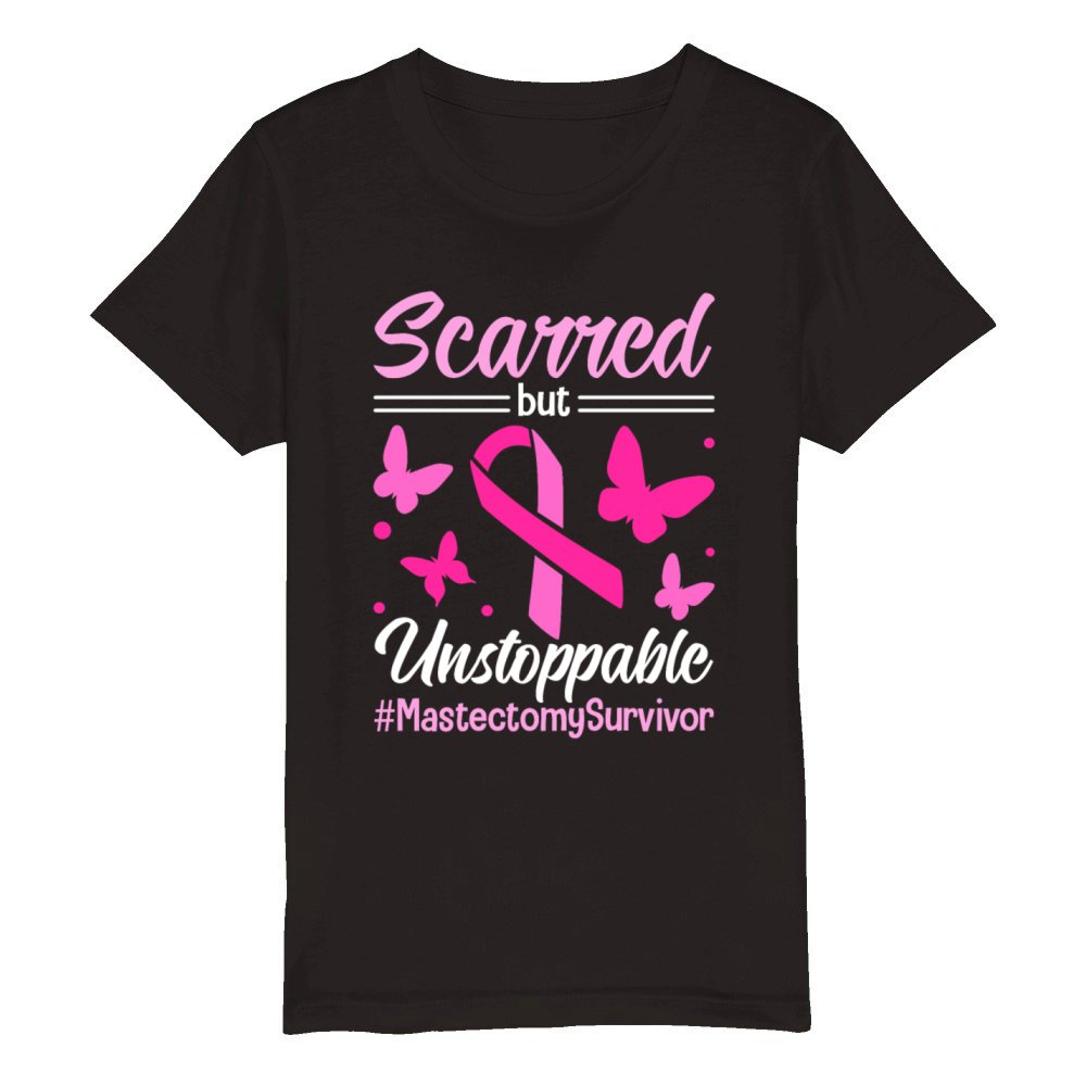 Mastectomy Cancer Survivor Empowerment Design for Organic Kids Crewneck T-shirt