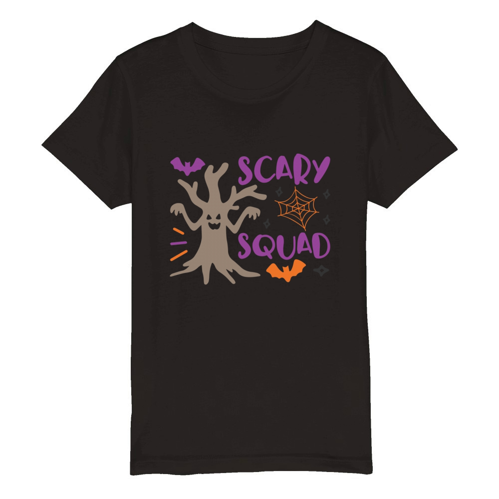 Scary Squad Spider web shirt Halloween Organic Kids Crewneck T-shirt