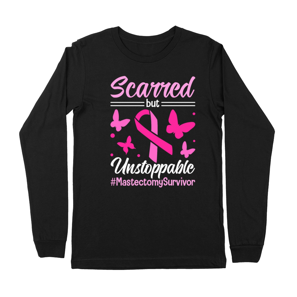 Mastectomy Cancer Survivor Empowerment Design for Premium Long Sleeve