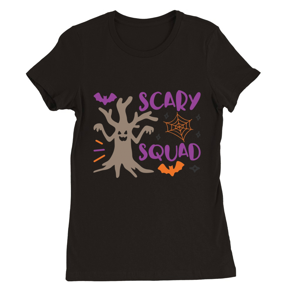 Scary Squad Spider web shirt Halloween Premium Womens Crewneck T-shirt