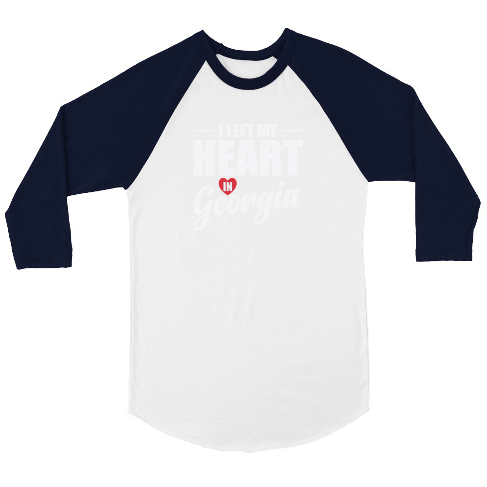 Georgia I Left my Heart in Georgia USA America Unisex ¾ sleeve Raglan T-shirt