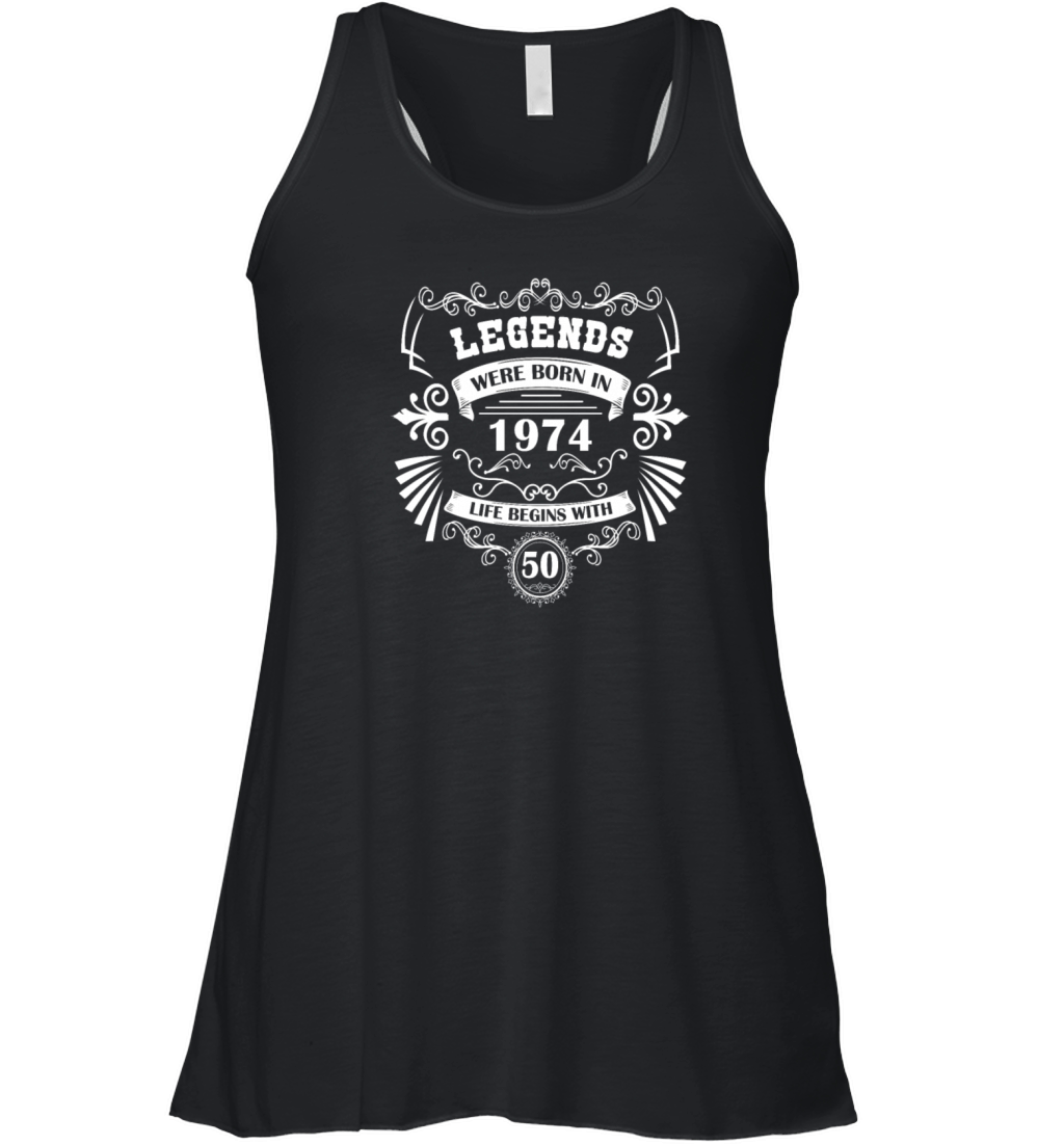 50th Birthday Vintage 1974 Vintage Western Women's Flowy Tank Top