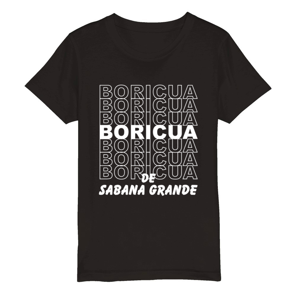 Boricua De Sabana Grande Puerto Rico Organic Kids Crewneck T-shirt